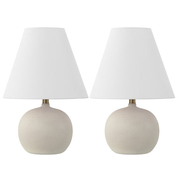 Asher 18.25" Minimalist Scandinavian Resin/Iron Gourd LED Table Lamp - JONATHAN Y